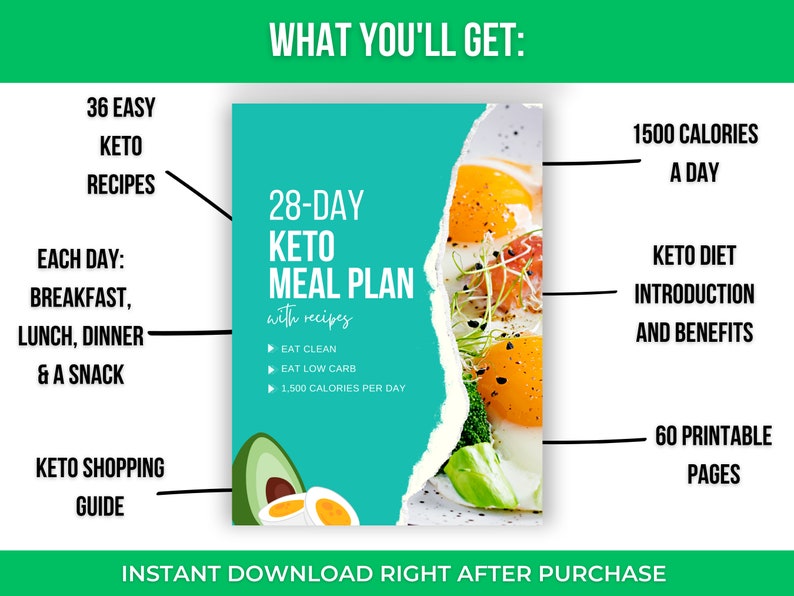 28-Day Keto Meal Plan for Women: 1500 Calorie Recipes (PDF) image 2