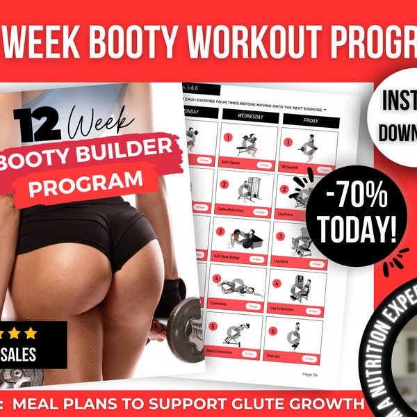 12-Week Booty Workout Plan for Women, Exercise Program for Glutes