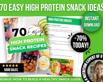Libro electrónico 70 ideas de refrigerios proteicos: Descubra refrigerios proteicos fáciles e ideas de refrigerios saludables para bajar de peso