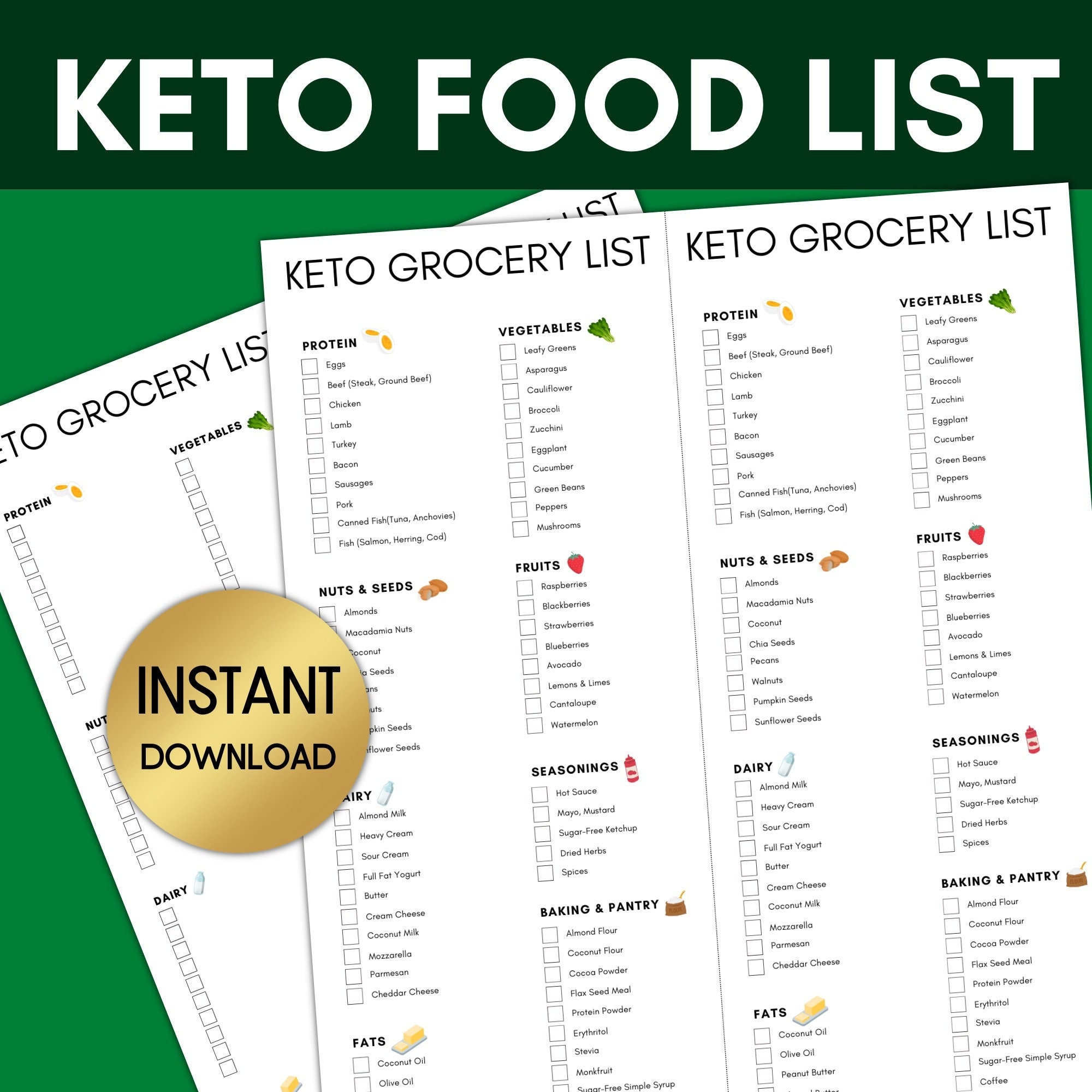 Keto Grocery List, Keto Diet Food List for Beginners, Low Carb Food ...