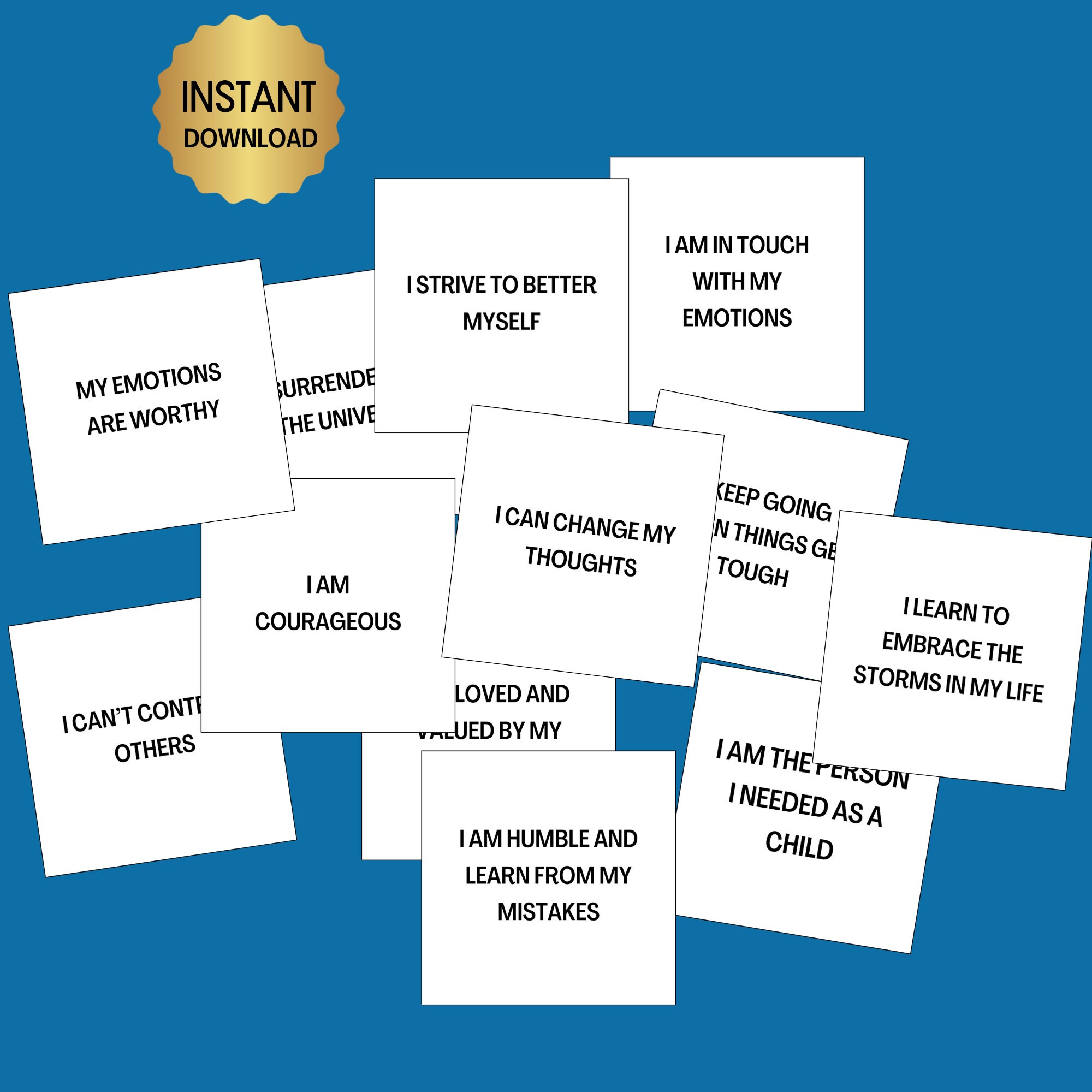 Affirmation Cards for Men, 42 Printable Cards, Daily Positive ...