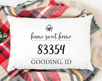 Zip Code Pillow, Address Pillow, Home Address Pillow, Address Gift, New Home Gift, Housewarming Gift, Rustic Home Decor, Porch Pillow,