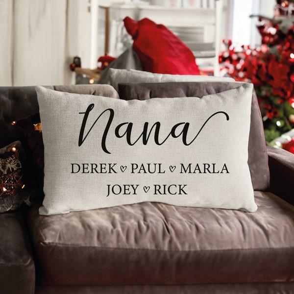 Grandma Pillow, Grandma Gift, Christmas Gift, Grandkids Name Pillow, Nana Gift, Nana Birthday Gift, Grandchildren Pillow, Grandparent Gift