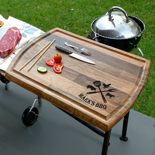 Fathers Day Gift, Grilling Gifts, BBQ Cutting Board, Custom BBQ Board, BBQ Gifts, Meat Cutting Board, Personalized Cutting Board,Steak Board