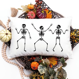 Skeleton Pillow, Skeleton Pillow Cover, Halloween Pillow, Halloween Pillow Cover, Halloween Decor, Halloween Throw Cover, Scary Decoration