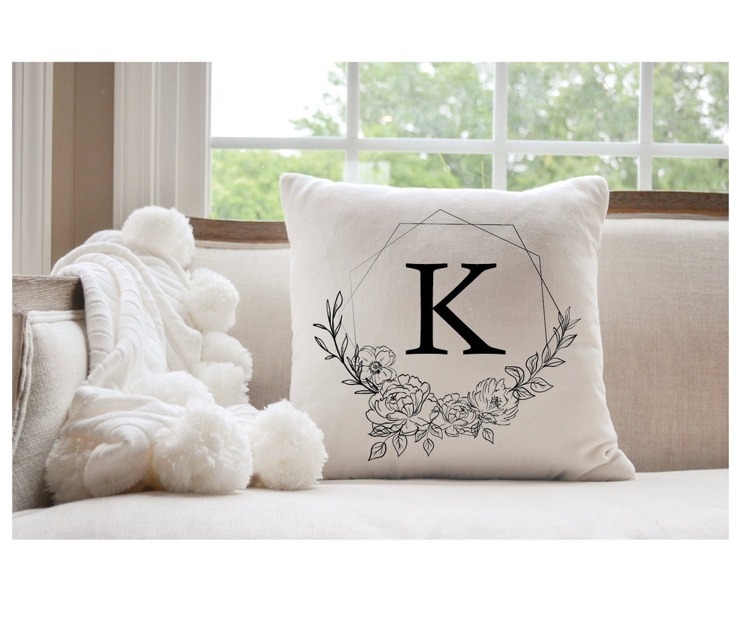 Custom Initial Pillow, Custom Monogram Pillow, Custom Pillow Cover