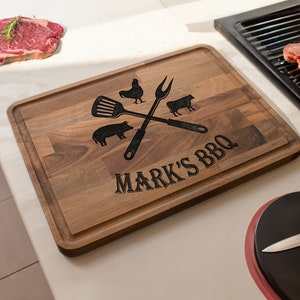 Fathers Day Gift, Grilling Gifts, BBQ Cutting Board, Custom BBQ Board, BBQ Gifts, Meat Cutting Board, Personalized Cutting Board,Steak Board zdjęcie 3