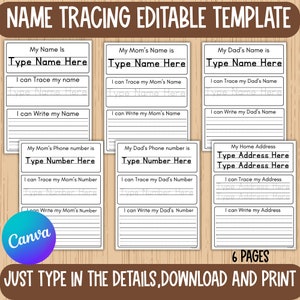 EDITABLE Name Tracing Builder I Can Spell My Name Puzzle First Name Worksheet Personalized Busy Book Homeschool Activity Kids Printables PDF