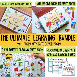 My First Busy Book bundle, personalized busy book, Pre K Curriculum, Learning Binder, Montessori Materials, Digital Download
