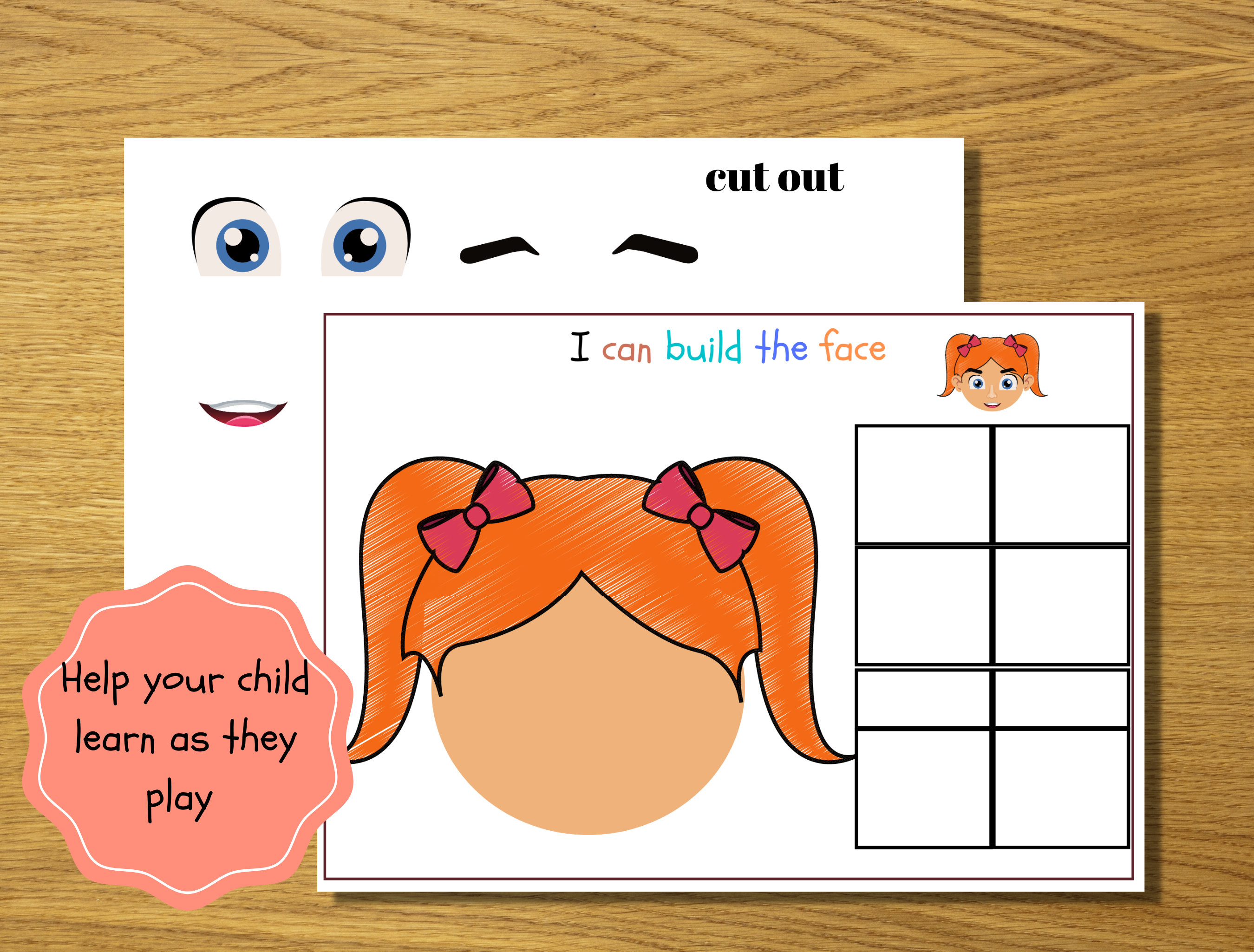 Toddler Busy Book Activity, Preschool Curriculum, Parts of the Face ...