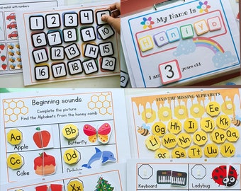 Upptagen bok för småbarn, läroplan, förskoleplan, arbetsblad för barn, upptagen bok för 2 år, utskrivbar tyst bok upptagen pärm