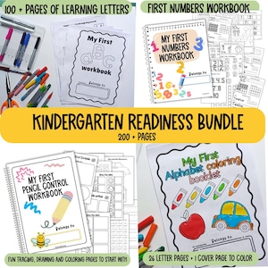 Preschool Worksheets, Kindergarten Readiness Bundle, Toddler learning worksheets, homeschool activities, early learning activities preschool