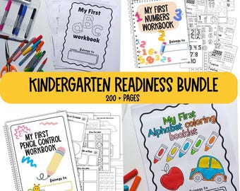 Preschool Worksheets, Kindergarten Readiness Bundle, Toddler learning worksheets, homeschool activities, early learning activities preschool