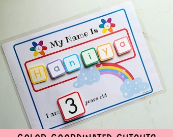 Toddler Busy Book Name Page, Name Building Activity, Montessorri Activity, Preschool Curriculum, Toddler Learning Binder