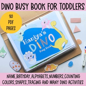 Toddler Dino Busy Book, Preschool Curriculum, Preschool Learning Binder,Preschool worksheets, Homeschool printable,Dino busy Binder for boys