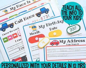 Toddler BusyBook, Preschool Curriculum, Homeschool Resources,Learn Phone Number,Address,Montessori Materials,Preschool Binder