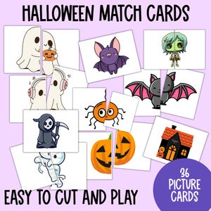 Cartões de correspondência de Halloween, atividade de Halloween para pré-escola, cartões de atividade de outono, currículo pré-escolar, atividade de Halloween para educação domiciliar