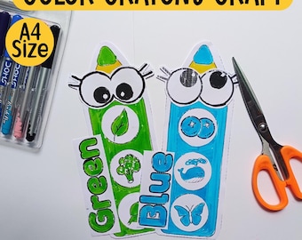 Actividad de manualidades con colores para preescolar, Libro tranquilo para niños pequeños, Actividades de aprendizaje para niños pequeños en preescolar, Manualidades para preescolar, Clasificación de formas, Cortar y pegar