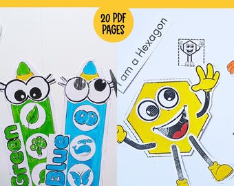 Plan de estudios preescolar, Manualidades de formas y colores, Libro tranquilo para niños pequeños, Actividades de aprendizaje para niños pequeños, Manualidades preescolares, clasificación de formas, cortar y pegar