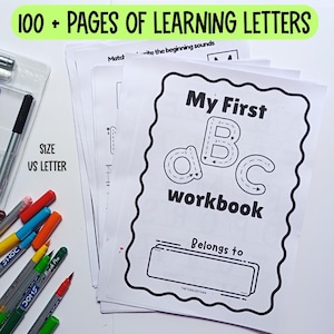 Cuaderno de ejercicios del alfabeto, hojas de trabajo de reconocimiento de letras para preescolar, actividades para preescolar, imprimibles para preescolar, letras para preescolar, currículo preescolar