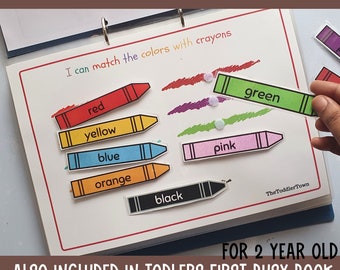 Color Matching Activity, Montessori materials, busy binder activity, color sorting, preschool curriculum, Home school activity,learn colors