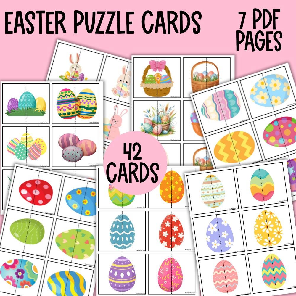 Preschool Easter Puzzle Cards, Easter Matching Cards, Picture Cards ...