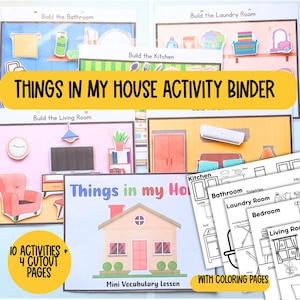 Toddler Busy Book, Household things sorting, homeschool Lesson plan, Homeschool Learning Binder,Montessori Materials,Preschool curriculum,