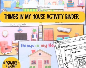 Libro de actividades para niños pequeños, clasificación de cosas del hogar, plan de lecciones de educación en el hogar, carpeta de aprendizaje de educación en el hogar, materiales Montessori, plan de estudios preescolar.
