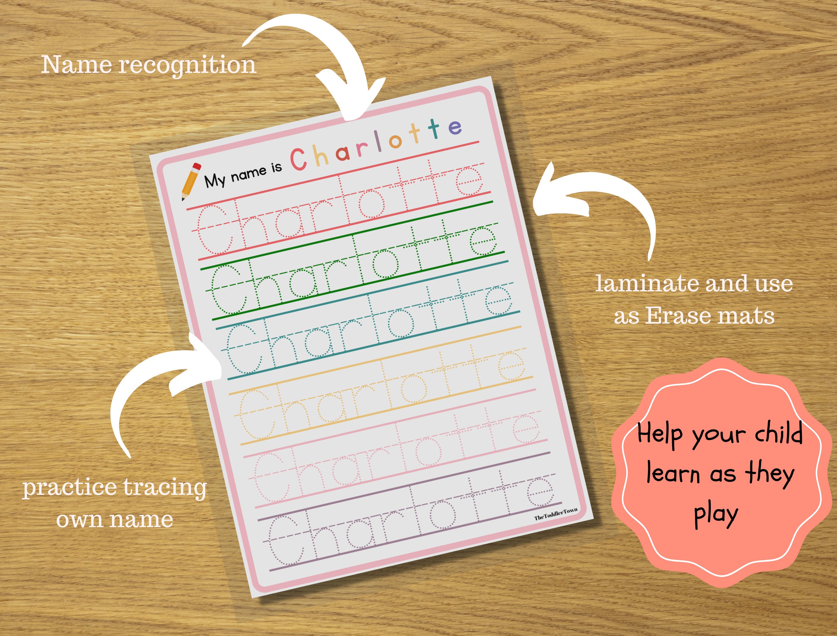 Custom Name Tracing Sheet Handwriting Practice Personalized Name Trace ...