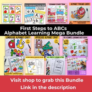 Plan de estudios preescolar, Libro tranquilo para niños pequeños, Actividades preescolares de aprendizaje para niños pequeños, Manualidades preescolares, Manualidades con el alfabeto, Manualidades con letras para preescolar imagen 9