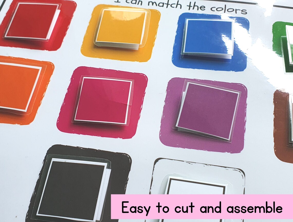 Busy Binder Activity,color Matching, Color Activity, Learning Colors ...