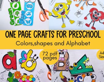Plan de estudios preescolar, Libro tranquilo para niños pequeños, Actividades preescolares de aprendizaje para niños pequeños, Manualidades preescolares, Manualidades del alfabeto, preescolar, cortar y pegar