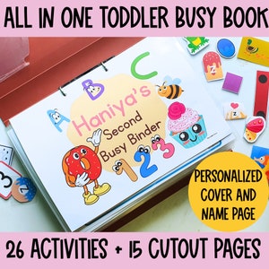 Toddler Busy Book Printable, First Learning Binder,Educational Printable,Fun Quiet Book, Homeschool Binder,Busy Binder,preschool curriculum