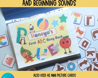 Libro ocupado para niños pequeños, Libro ocupado del alfabeto, Carpeta ocupada de sonidos iniciales, Carpeta de aprendizaje, Plan de estudios preescolar de educación en el hogar, Materiales Montessori