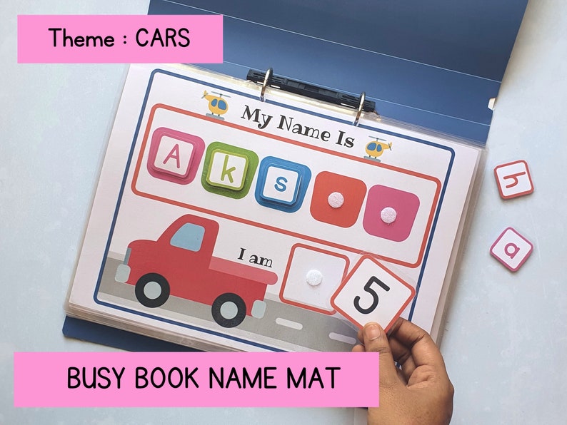Toddler Busy Book Name Mat Learn to Spell Name for Etsy