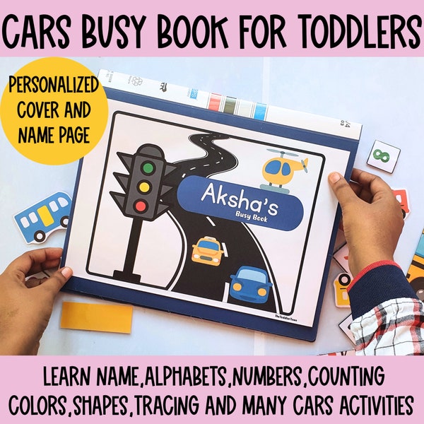 Toddler Busy Book, Cars Learning binder,Quiet Book, Preschool Curriculum, Busy Book Printable, Busy Binder for boys, matching Busy book