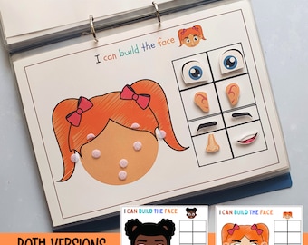 Toddler busy book activity, Preschool curriculum, Parts of the face matching, Body parts, Montessori activities,Preschool Worksheets Toddler