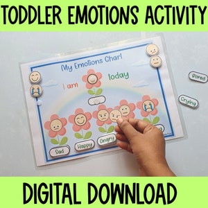 Emotions chart ,Toddler Busy Book Activity, Kids Feelings,Preschool curriculum Emotions Printable, Learning Activity,  Kindergarten Activity