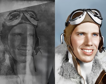 Restauración de fotografías militares: Restaura retratos históricos de soldados, repara fotografías de guerra dañadas, realza recuerdos antiguos.