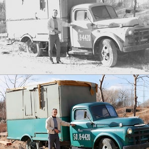 A repaired historical photo with lifelike detail and restored clarity. The restoration process brings back missing colors and fine texture, creating a timeless digital keepsake for families and collectors.