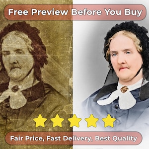 Free Preview of Photo Restoration Services! Colorize Image, Improve Photo Quality, Restore Old Picture, Vintage Photo Editing, Blur Remove