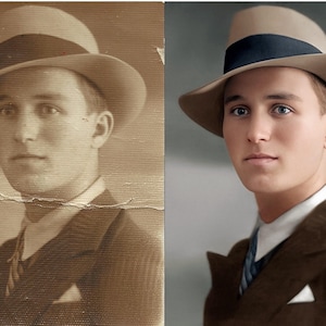 Vintage Photo Restoration for Genealogy, Colorize Image, Improve Quality, Restore Old Picture, Vintage Photo Editing, Blur Remove