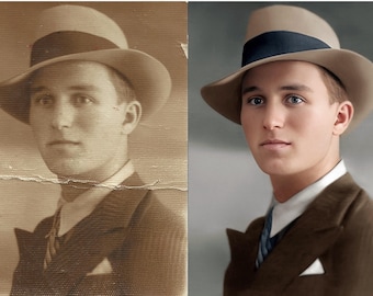 Vintage Photo Restoration Restore Antique Pictures Repair Faded Family Portraits Enhance Historical Image Memories