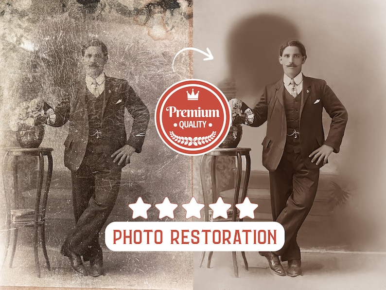 Best Photo Restoration Service! Colorize Image, Improve Quality, Restore Old Picture, Vintage Photo Editing, Fix Blur, Repair Damaged Photo

Torn and faded family photo professionally restored using expert photo restoration service, Photoshop retouching, and memory preservation methods. This image restoration brings damaged pictures back to life and is ideal for those looking to fix old photo and repair family photos with lasting results.