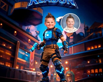 Custom Gamer Portrait – Digital Hero Illustration from Photo, Personalized Sci-Fi or Fantasy Character Art