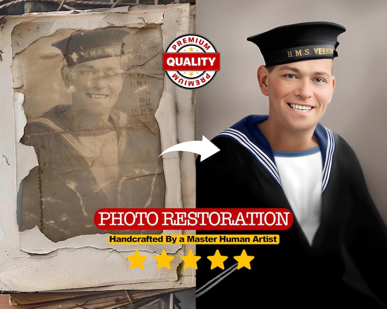 Revive your cherished memories with our Photo Restoration Service! Whether you need to colorize, repair, or improve the quality of your old pictures, we’re here to help. Our expert team specializes in fixing damage and eliminating blur to restore your images to their former glory. Perfect for family heirlooms or vintage photos, our service brings your memories back to life. Don’t let your precious moments fade away—order now and cherish them forever!