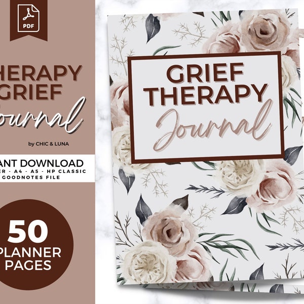 Grief Therapy Journal | Grief Therapy Worksheets | Coping with Loss Workbook | Death of Loved One Trauma | Grief Recovery Journal