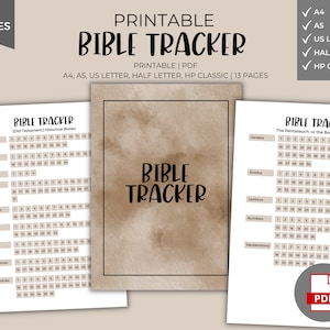 Printable Bible Reading Tracker: Christian Faith Planner (PDF)