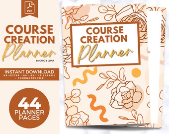 Printable Course Creation Planner | Lesson Plans | Course Promotion Workbook | GoodNotes | Course Creation | Selling Digital Courses Planner