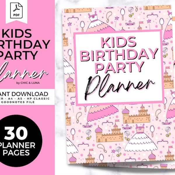 Birthday Party Planner | Kids Birthday Planner | Printable Birthday Party Organizer | Party Checklist | Kids Birthday